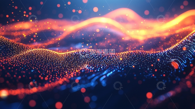 高清大图下载【趣麦麦图】抽象粒子波浪