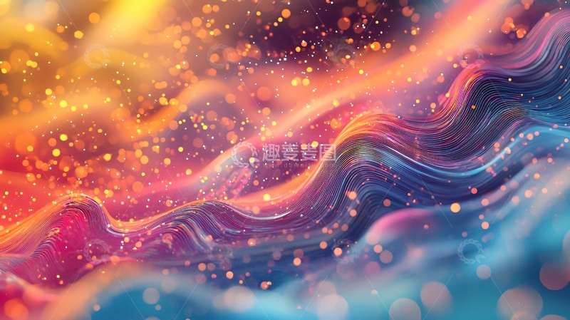高清大图下载【趣麦麦图】绚丽多彩的抽象波浪