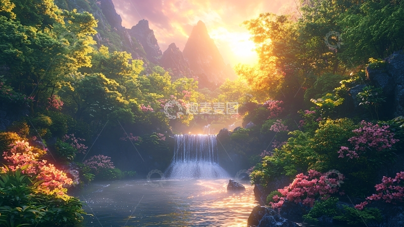 高清大图下载【趣麦麦图】梦幻山水田园风光