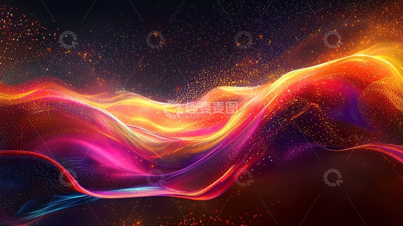 高清大图下载【趣麦麦图】流光溢彩的能量波浪