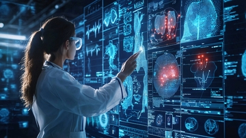 医生查看医学影像数据