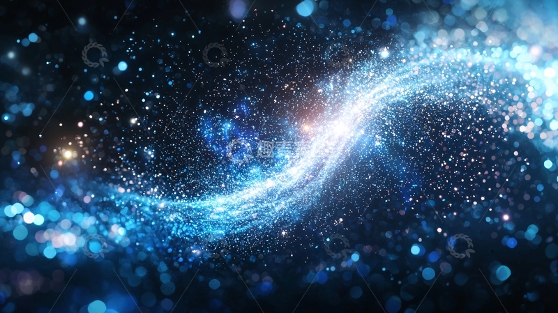 高清大图下载【趣麦麦图】蓝色粒子流光