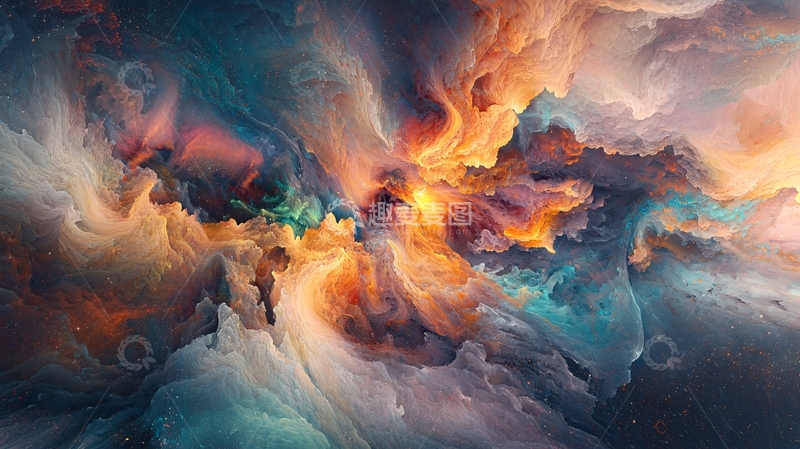 高清大图下载【趣麦麦图】色彩斑斓的抽象云彩