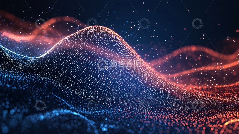 高清大图下载【趣麦麦图】抽象粒子波浪