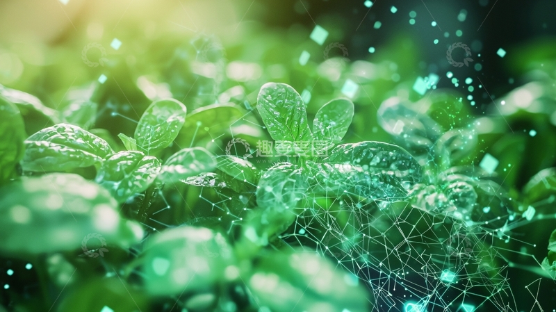 高清大图下载【趣麦麦图】绿植生长科技感