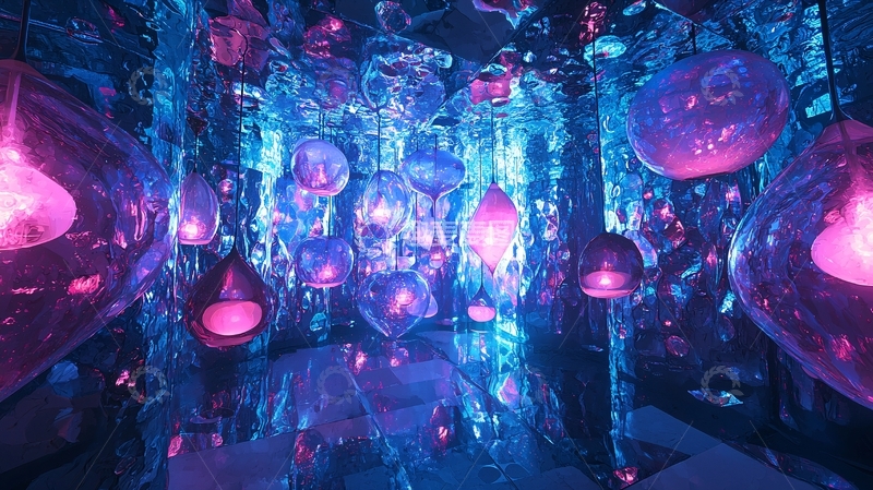 高清大图下载【趣麦麦图】梦幻冰晶灯饰空间