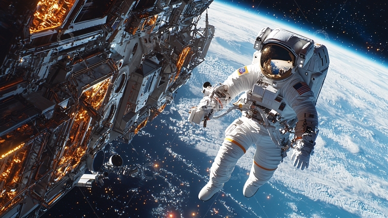 高清大图下载【趣麦麦图】宇航员太空行走1