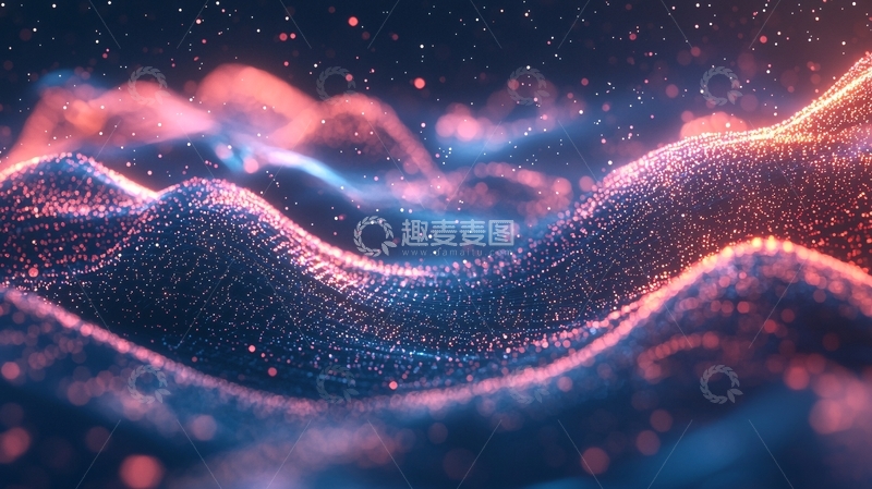 高清大图下载【趣麦麦图】抽象粒子波浪