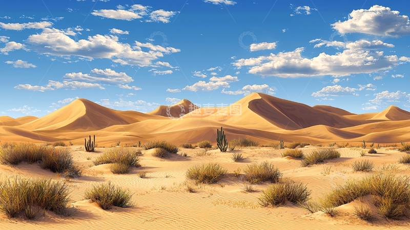 高清大图下载【趣麦麦图】广袤无垠的沙漠景观