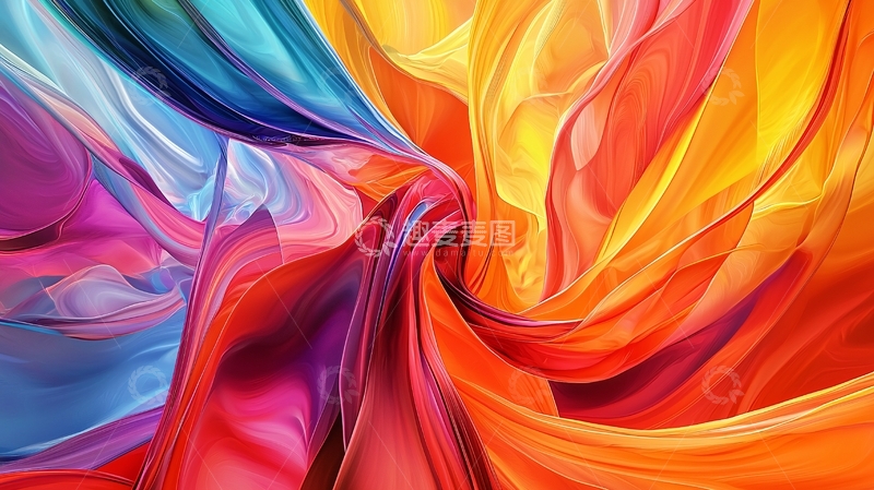 高清大图下载【趣麦麦图】色彩斑斓的丝绸布料