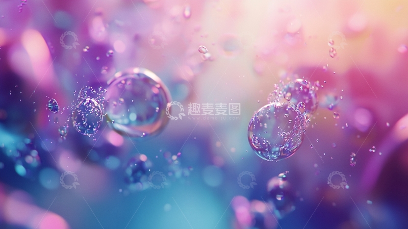 高清大图下载【趣麦麦图】彩色泡泡梦幻背景
