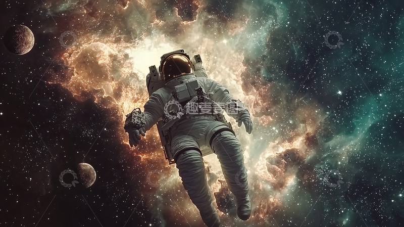 高清大图下载【趣麦麦图】宇航员太空漂浮1