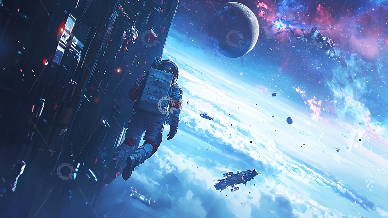 高清大图下载【趣麦麦图】宇航员太空行走2