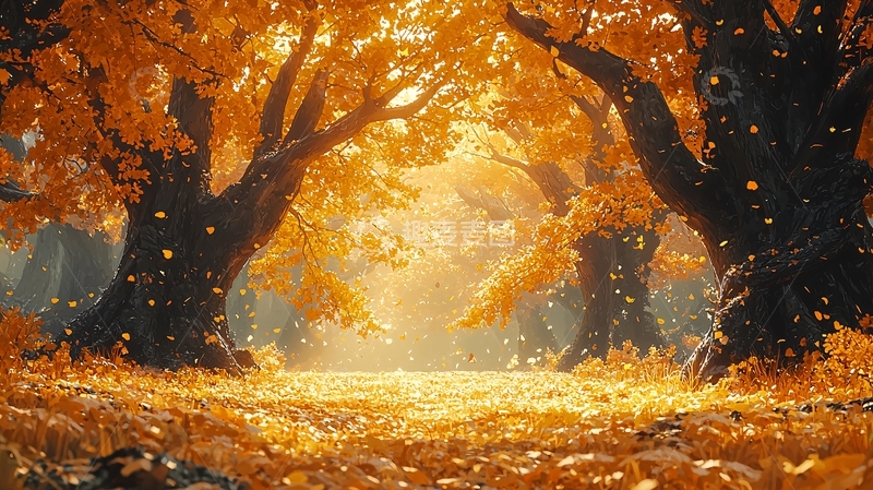 高清大图下载【趣麦麦图】秋日金色森林