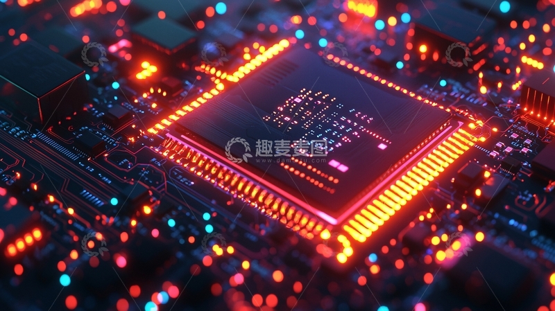 高清大图下载【趣麦麦图】炫酷芯片电路板特写