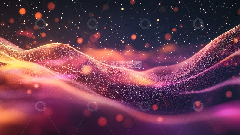 高清大图下载【趣麦麦图】光线粒子波浪