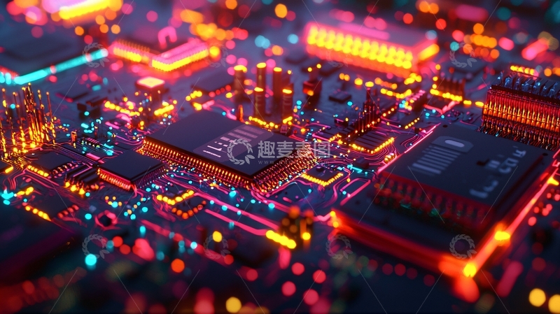 高清大图下载【趣麦麦图】炫彩电路板