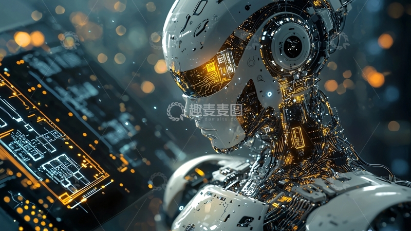 高清大图下载【趣麦麦图】未来科技感机器人