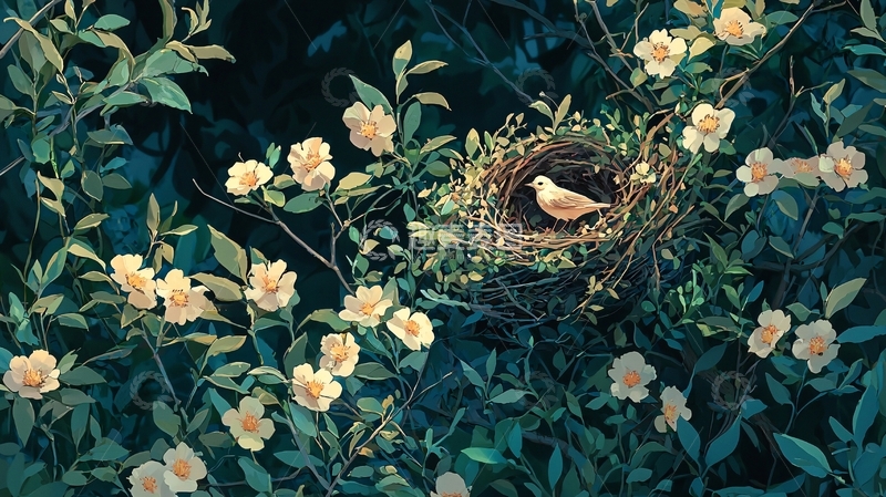 高清大图下载【趣麦麦图】鸟巢里的鸟儿