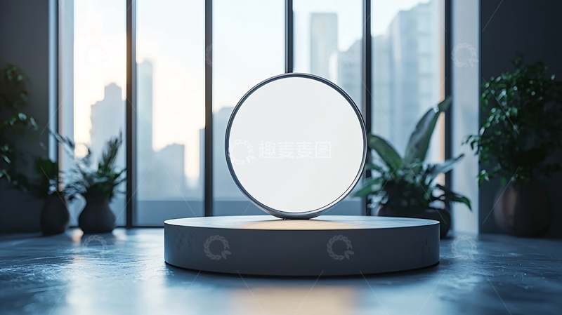 高清大图下载【趣麦麦图】圆形发光展台