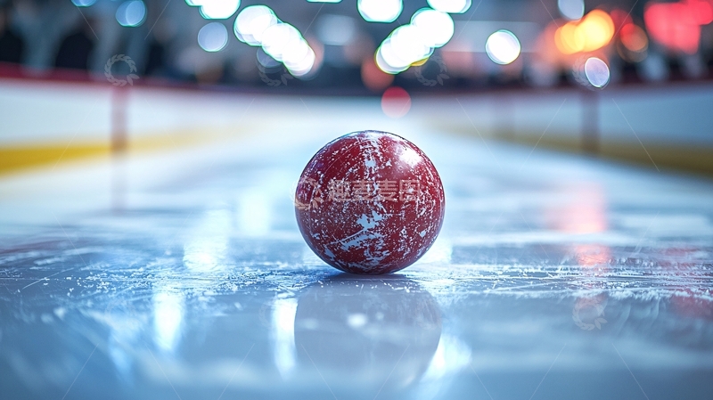 高清大图下载【趣麦麦图】冰面上的红色弹珠