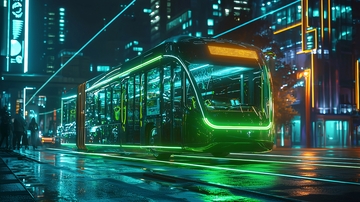 夜间城市电车