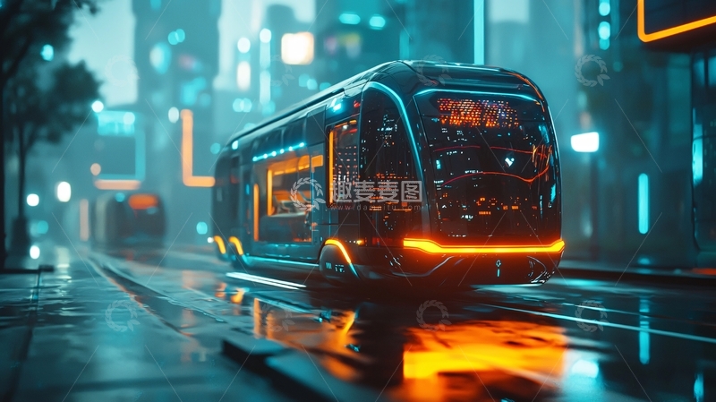 高清大图下载【趣麦麦图】未来城市公共交通