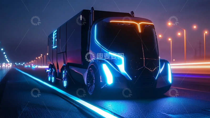 高清大图下载【趣麦麦图】未来科技卡车