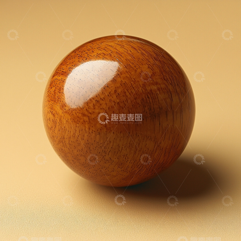 高清大图下载【趣麦麦图】光滑木纹圆球体