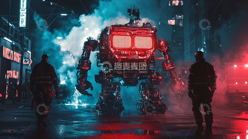 高清大图下载【趣麦麦图】科幻都市巨型机器人