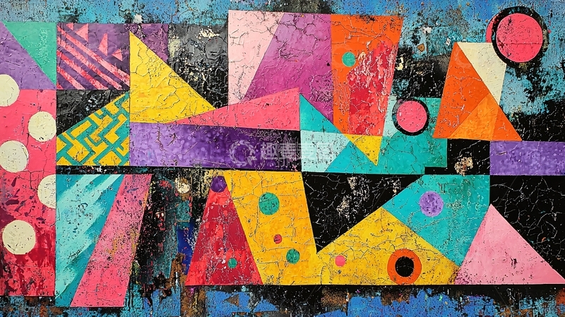 高清大图下载【趣麦麦图】抽象彩色几何图形