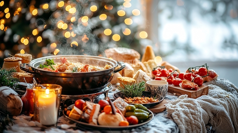 高清大图下载【趣麦麦图】节日餐桌上的美味佳肴