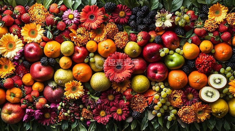 高清大图下载【趣麦麦图】色彩鲜艳的水果花卉静物