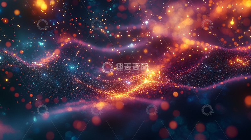 高清大图下载【趣麦麦图】炫彩粒子流体动态背景