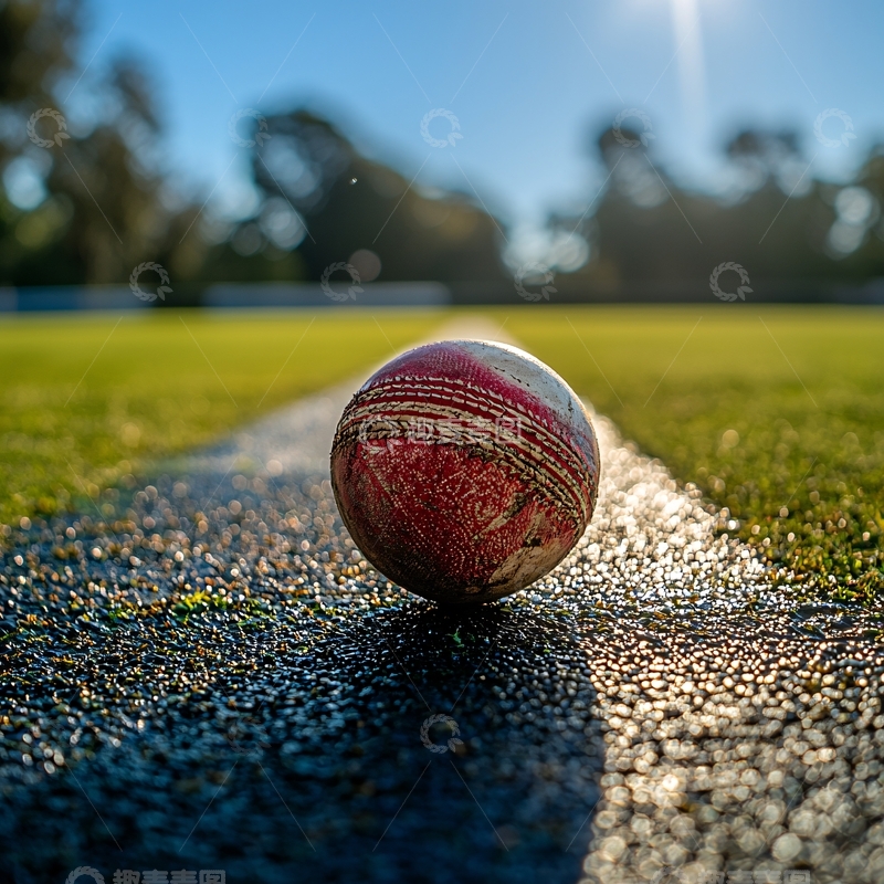 高清大图下载【趣麦麦图】板球球在球场上特写