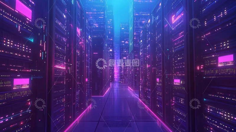 高清大图下载【趣麦麦图】未来科技感服务器机房
