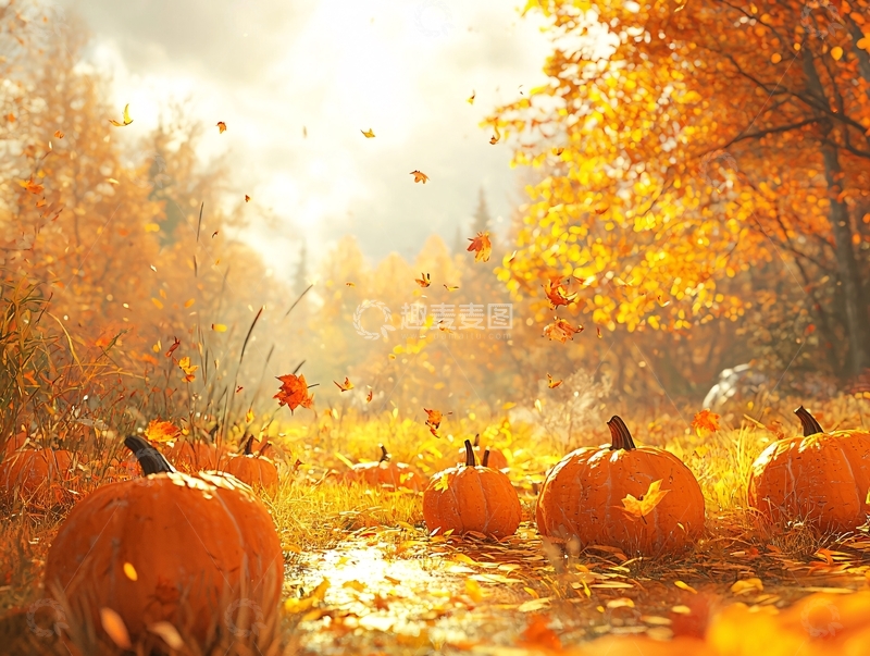 高清大图下载【趣麦麦图】秋日南瓜田园风光