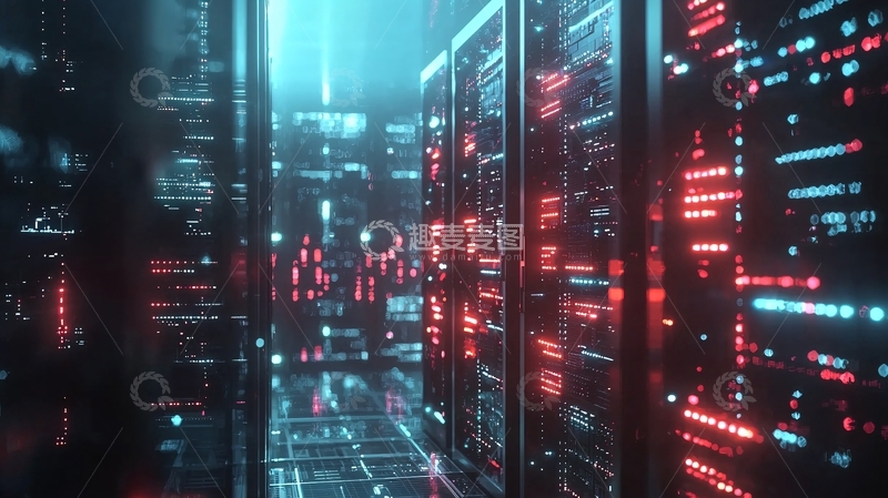 高清大图下载【趣麦麦图】未来科技感服务器机房