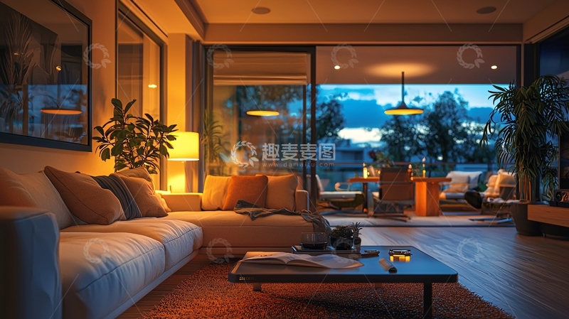 高清大图下载【趣麦麦图】温馨舒适的现代客厅