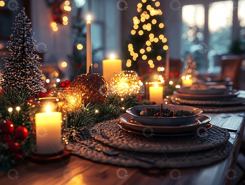 高清大图下载【趣麦麦图】温馨的圣诞餐桌