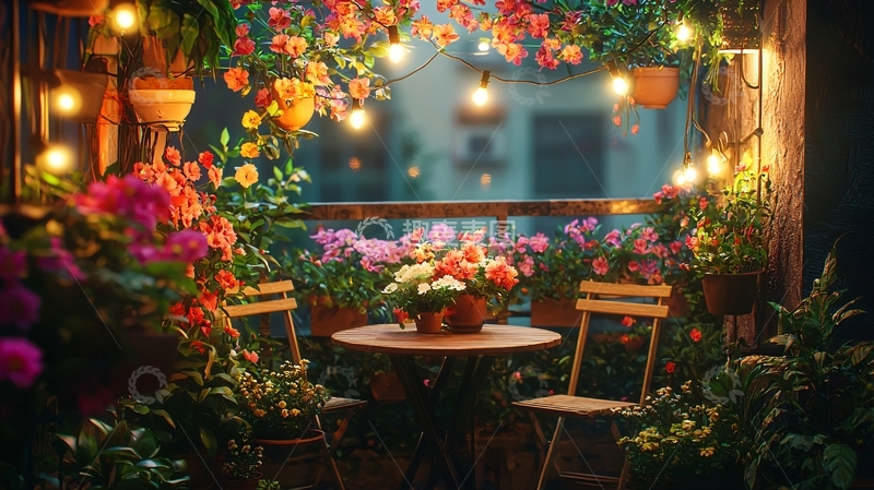 高清大图下载【趣麦麦图】温馨浪漫的花园阳台