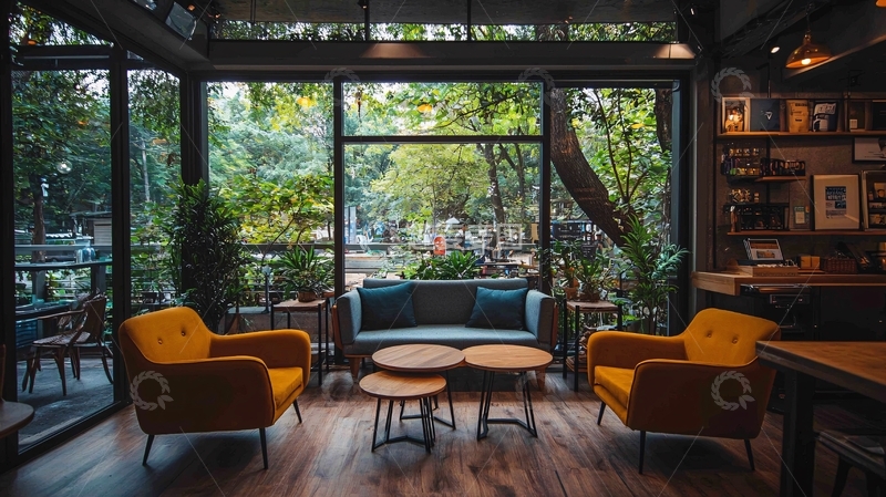 高清大图下载【趣麦麦图】明亮采光落地窗室内空间