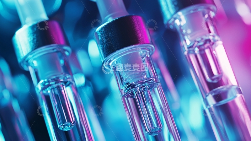高清大图下载【趣麦麦图】蓝紫光效下的透明瓶子
