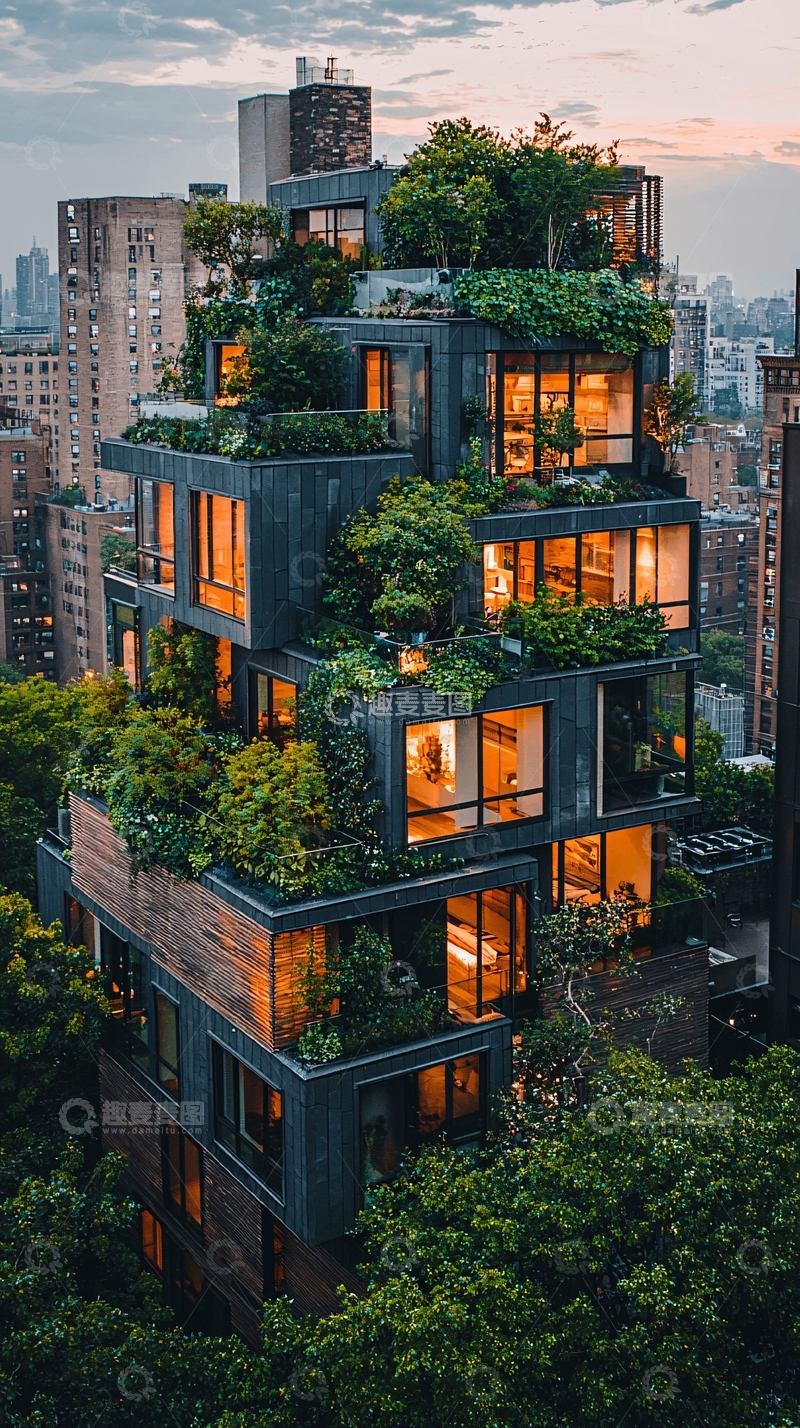 高清大图下载【趣麦麦图】创意垂直花园建筑