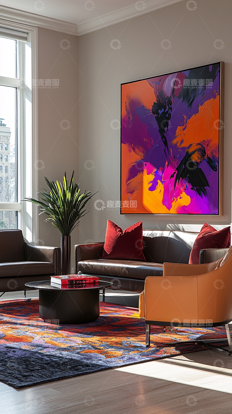 高清大图下载【趣麦麦图】抽象画客厅