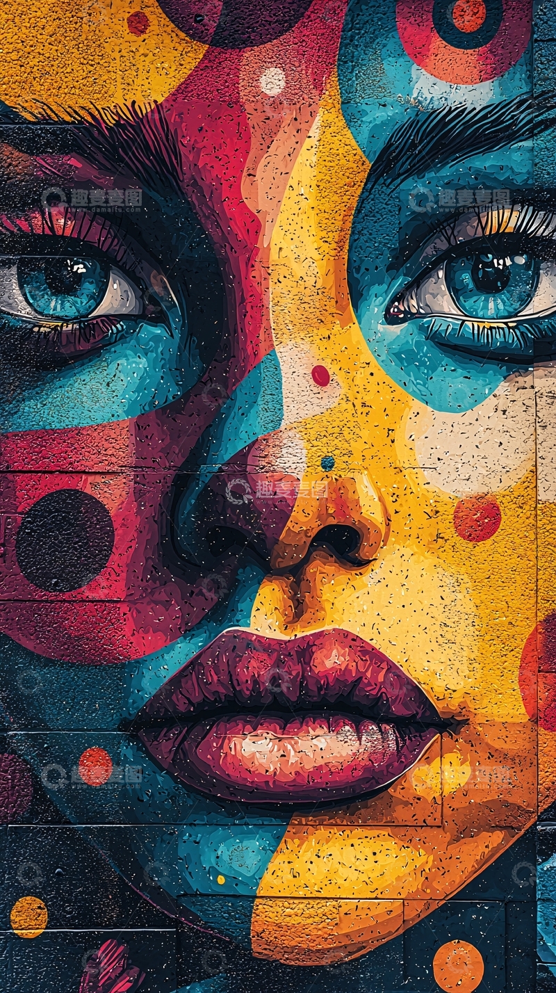高清大图下载【趣麦麦图】色彩鲜艳的女性画像
