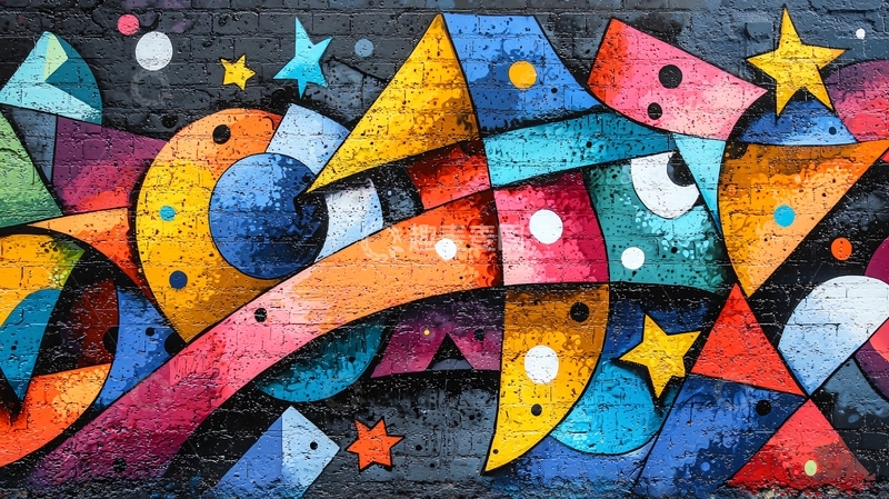 高清大图下载【趣麦麦图】抽象彩色几何涂鸦