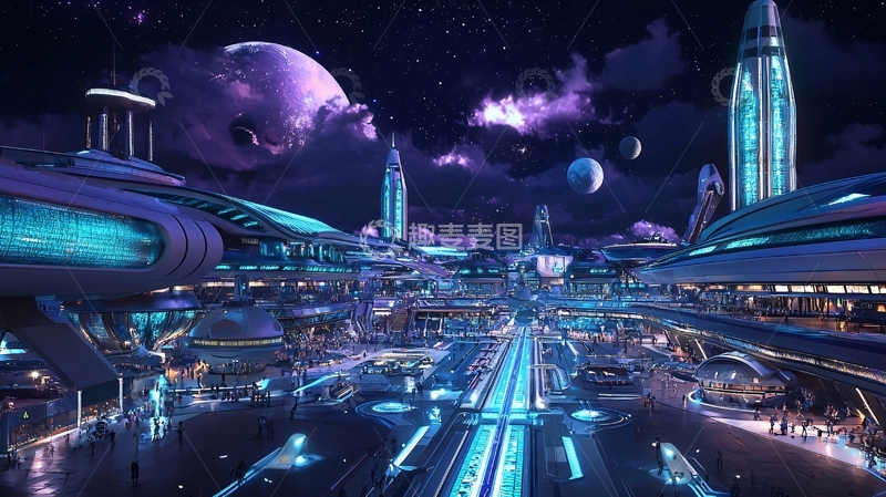 高清大图下载【趣麦麦图】未来都市夜景94