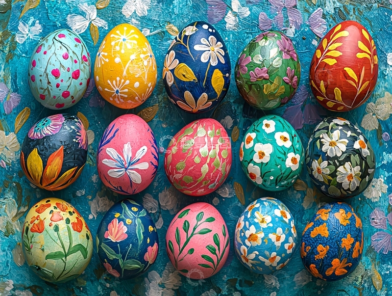 高清大图下载【趣麦麦图】彩绘复活节彩蛋图案