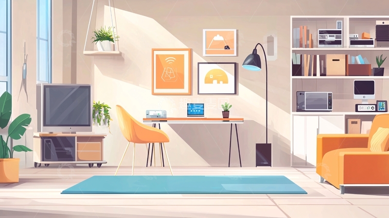 高清大图下载【趣麦麦图】阳光明媚的现代简约客厅